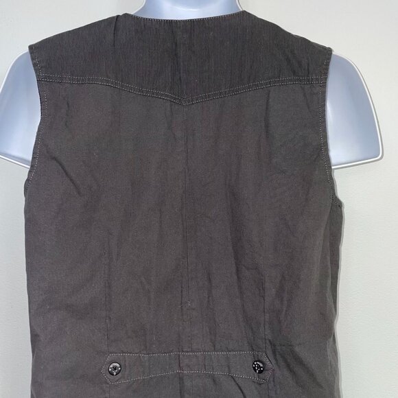 Vintage Cotton Vest Mens S Gray Sleeveless 4 Button - Picture 8 of 12